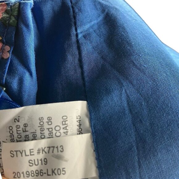 J Crew Skirt WMNS 12 Blue Belted pull-on Midi Liberty Flora Belle K7713 Ruffle - Picture 10 of 13